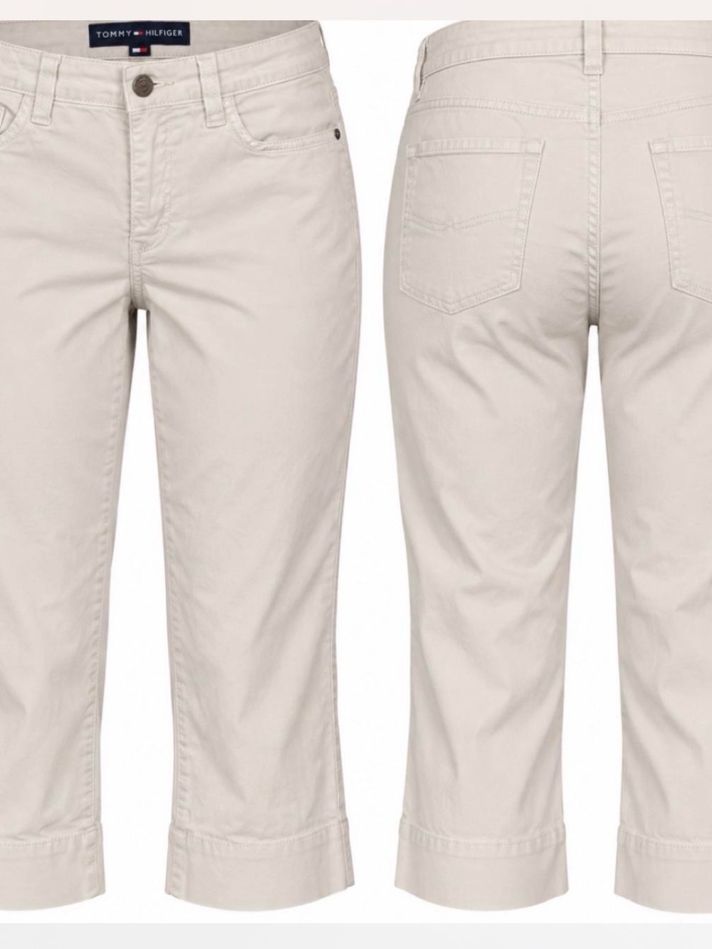 Tommy Hilfiger Beige Cropped Ankle Jeans